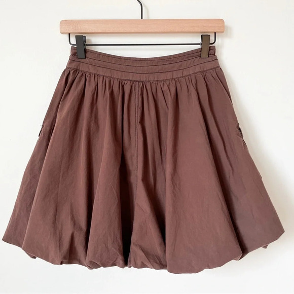 Anthropologie Pilcro Parachute Mini Skirt 0 Washed Brown Cargo Pockets Gorpcore - Picture 7 of 11